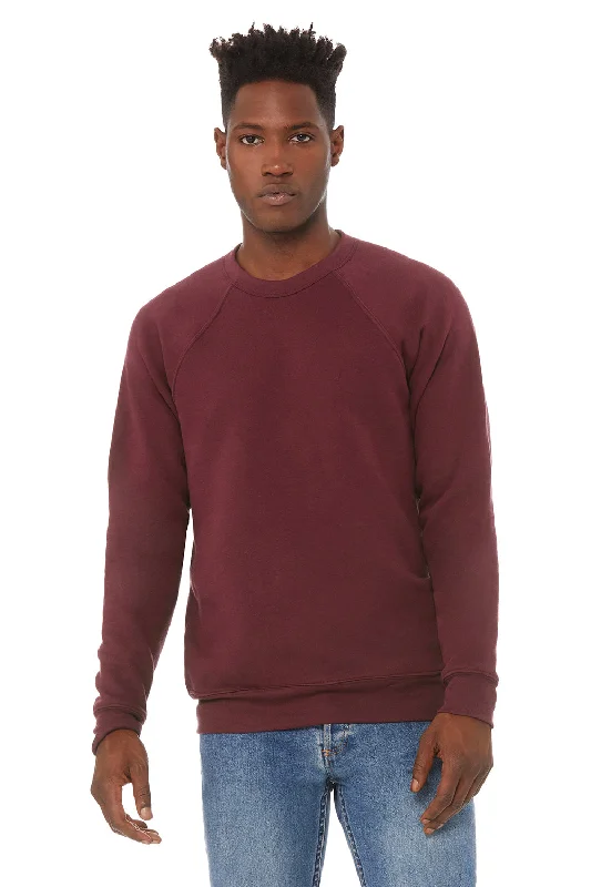 Bella + Canvas Mens Sponge Fleece Crewneck Sweatshirt - Maroon