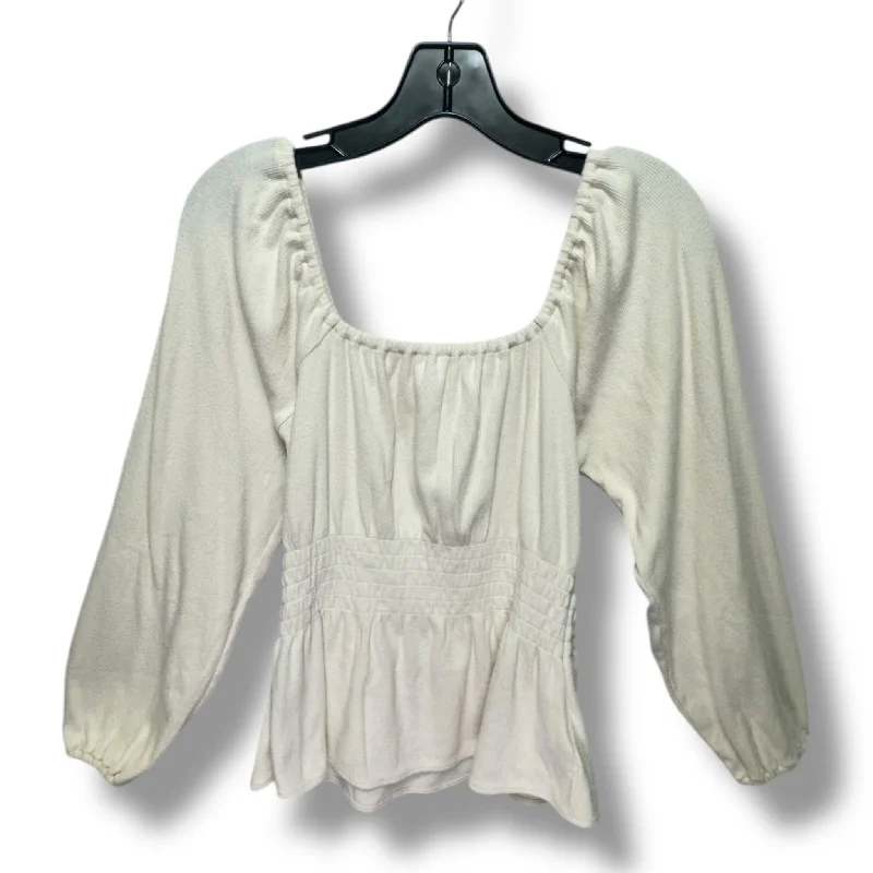 Top Long Sleeve By Madewell In Cream, Size: S