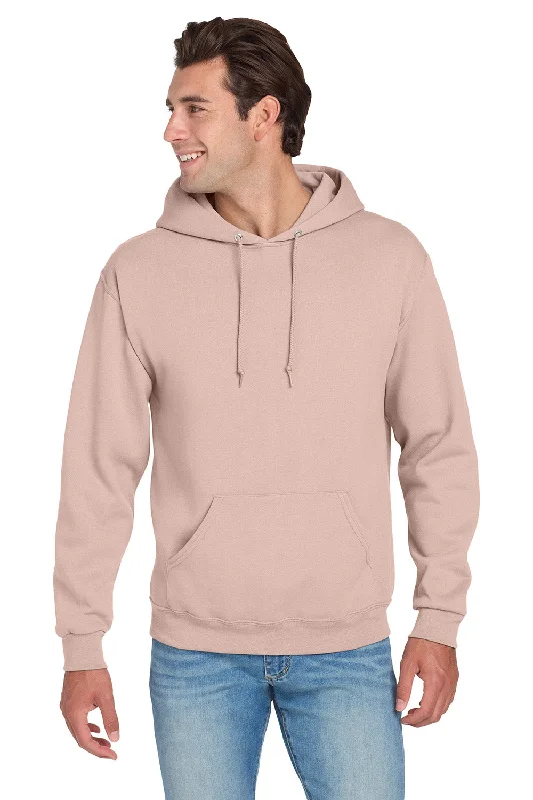 Jerzees Mens NuBlend Pill Resistant Fleece Hooded Sweatshirt Hoodie w/ Pouch Pocket - Blush Pink