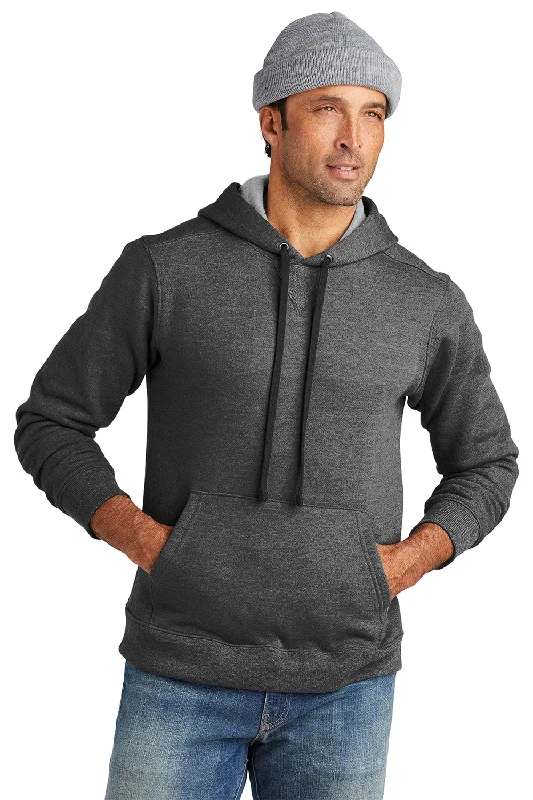 Volunteer Knitwear Mens USA Made Chore Fleece Hooded Sweatshirt Hoodie w/ Pouch Pocket - Heather Charcoal Grey