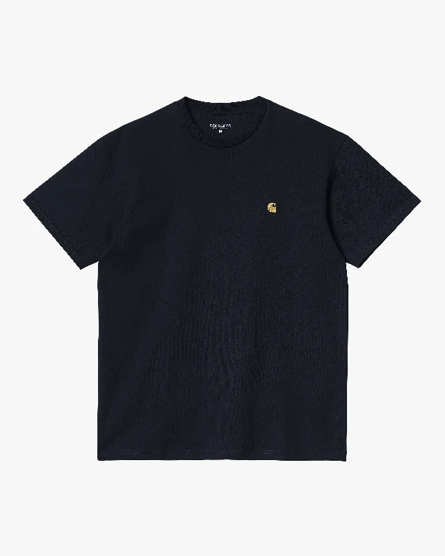 Carhartt WIP S/S Chase Tee - Dark Navy / Gold