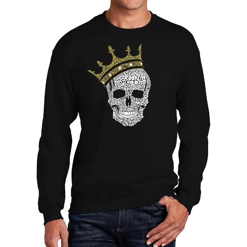 LA Pop Art Men's Word Art Crewneck Sweatshirt - Brooklyn Crown