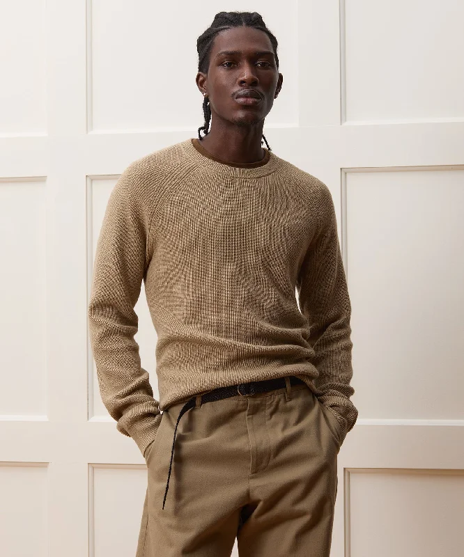 Beechwood Ribbed Crewneck in Sand