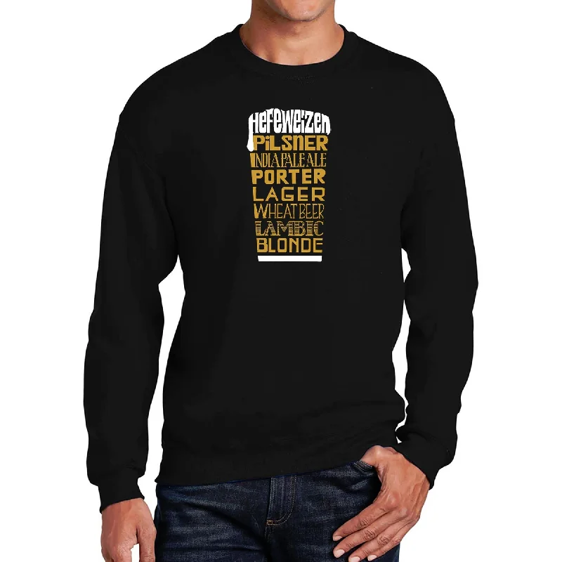 LA Pop Art Men's Word Art Crewneck Sweatshirt - Styles of Beer