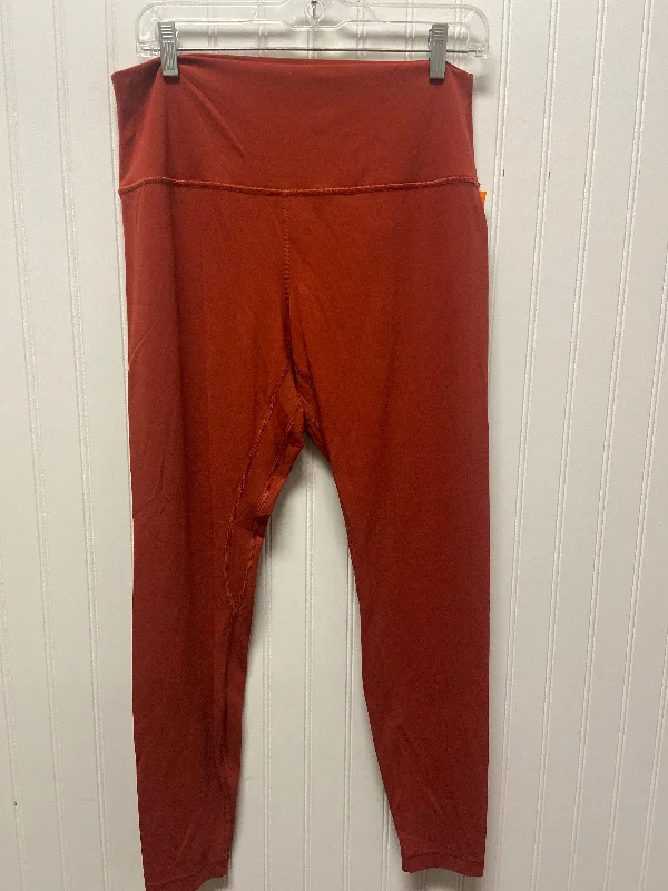 Athletic Leggings By Lululemon In Orange, Size: L