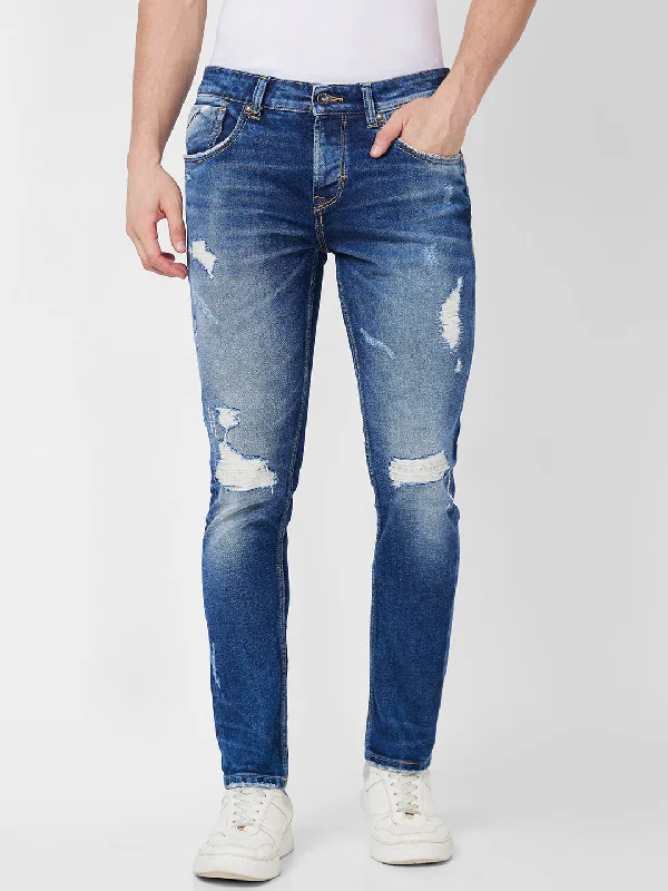 Spykar Low Rise Slim Fit Blue Jeans For Men