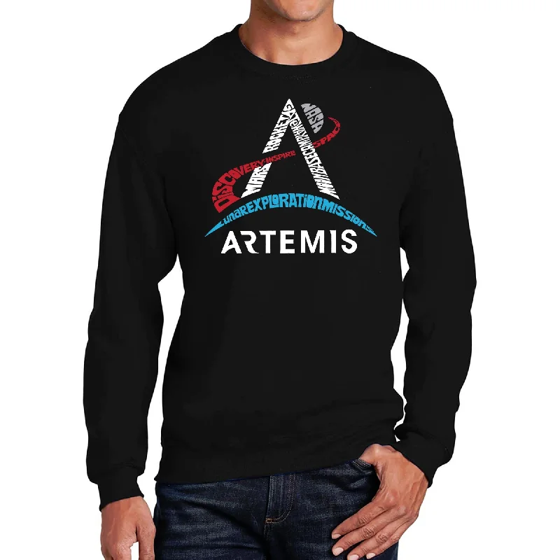 LA Pop Art Men's Word Art Crewneck Sweatshirt - NASA Artemis Logo