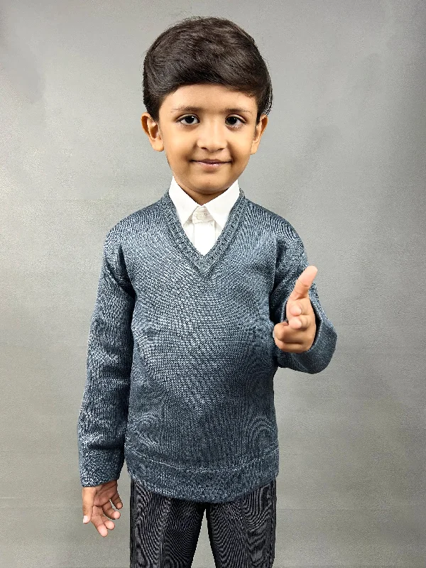 3Yrs - 8Yrs Grey Full Sleeve Sweater For Kids KSW09