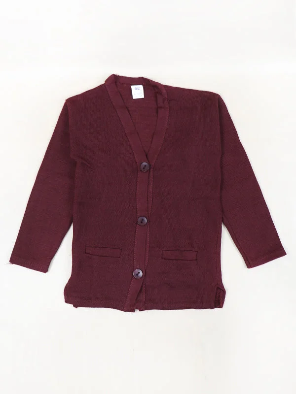 GS01 SH Plain Girls Sweater 4Yrs - 7Yrs Maroon