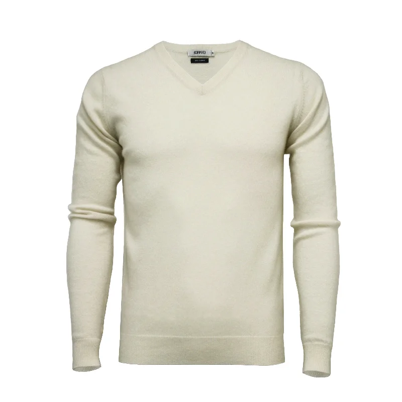 Cashmere V Neck Sweater Woolwhite