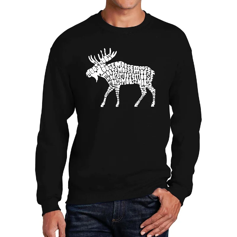 LA Pop Art Men's Word Art Crewneck Sweatshirt - Moose