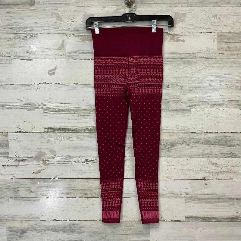 Athletic Leggings By Fabletics In Maroon, Size: Xs