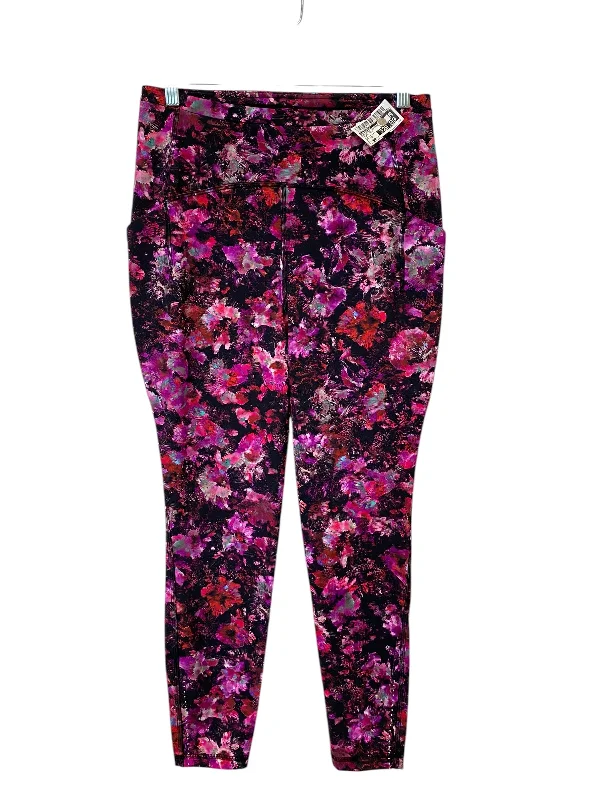 Athletic Leggings By Lululemon In Floral Print, Size: 10