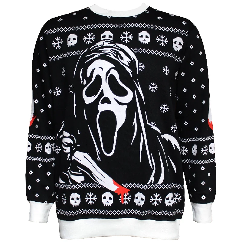 Scream Ghostface Holiday Sweater, Black