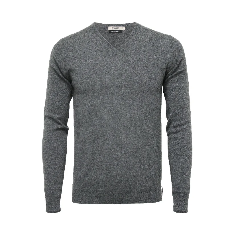 Cashmere V Neck Sweater Mid Grey