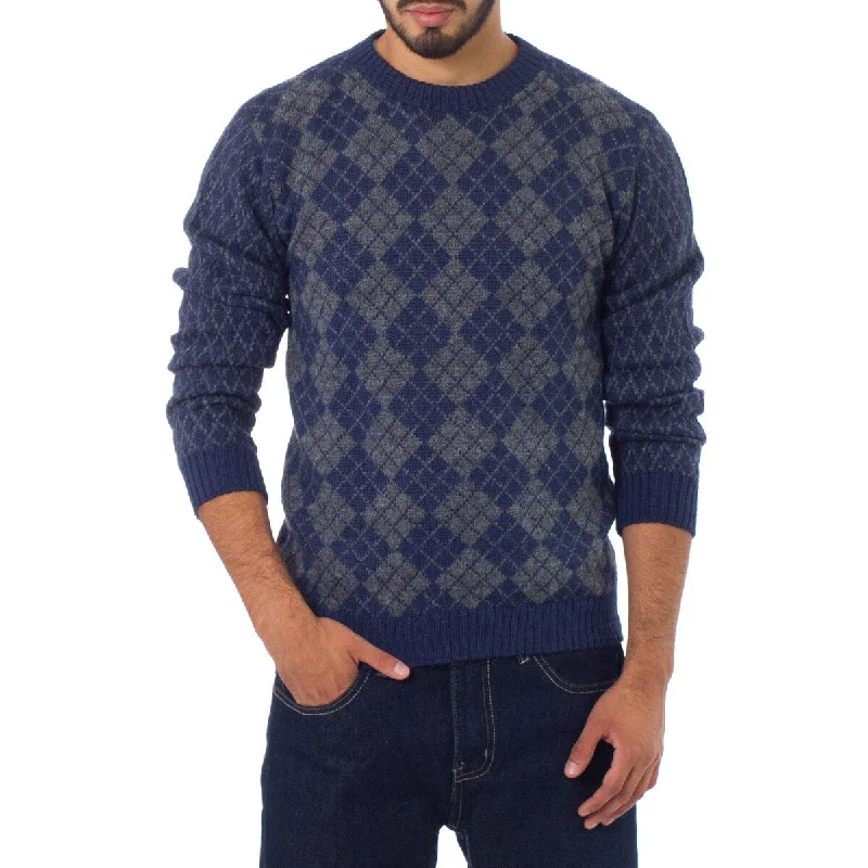 Men's 'Blue Argyle' Jacket (Peru)