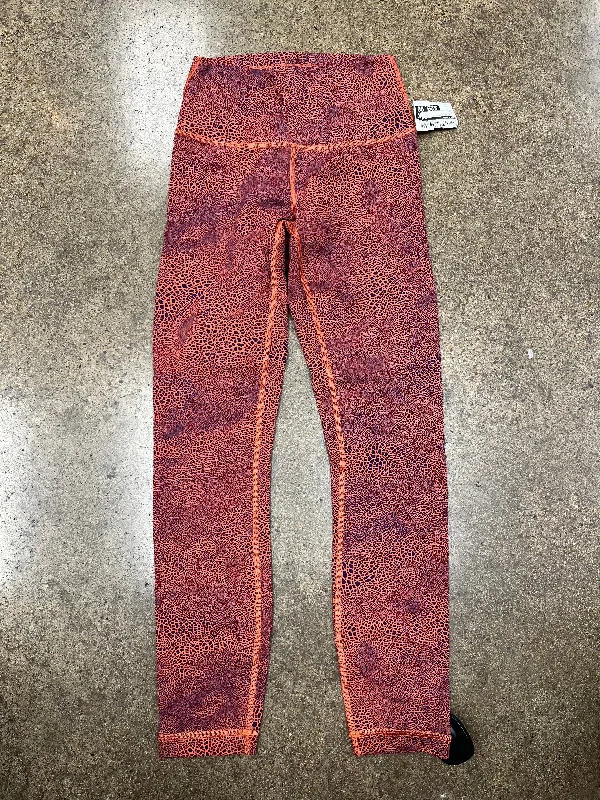 Athletic Leggings By Lululemon In Blue & Orange, Size: 4