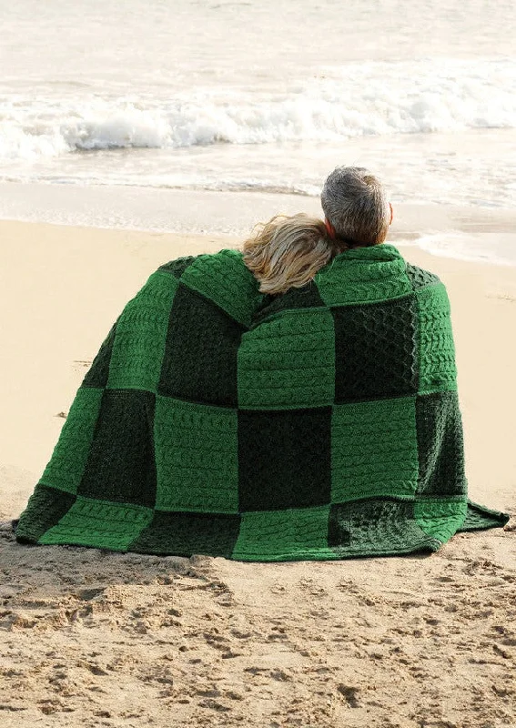 Aran Patch Blanket | Green