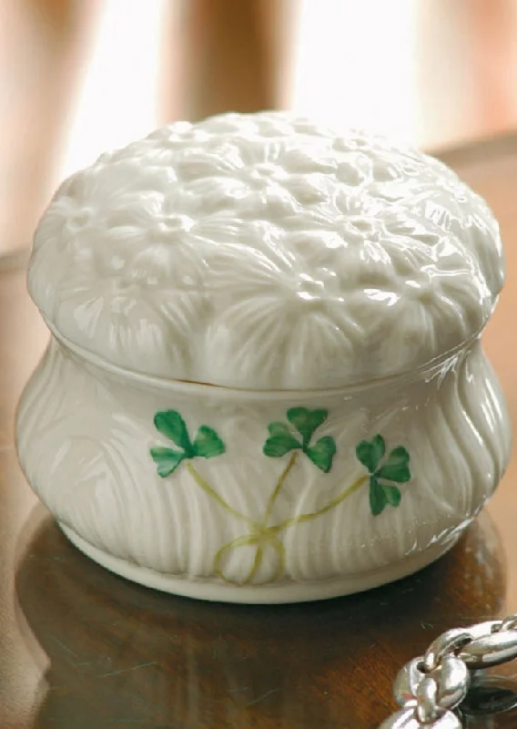 Belleek Classic Shamrock Trinket Box