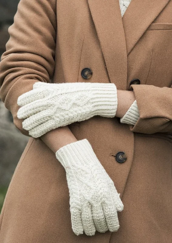 Merino Wool Hand Knit Aran Gloves