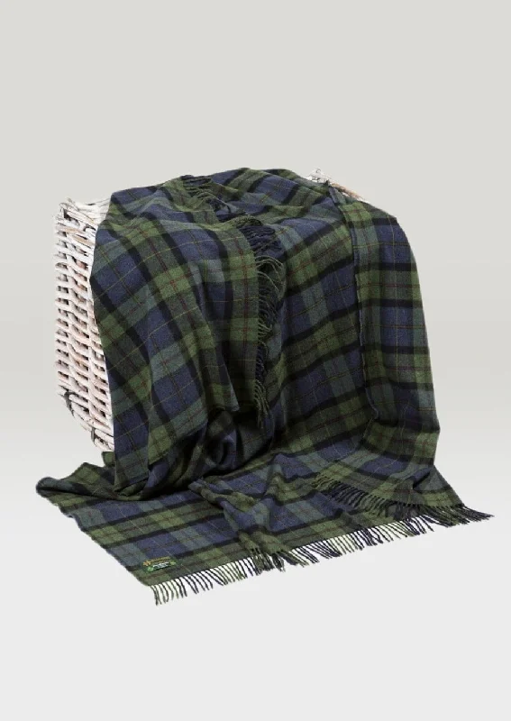 John Hanly Lambswool Blanket | Navy Green