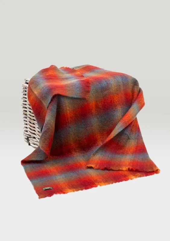 John Hanly Mohair Blanket | Orange Blue Yellow