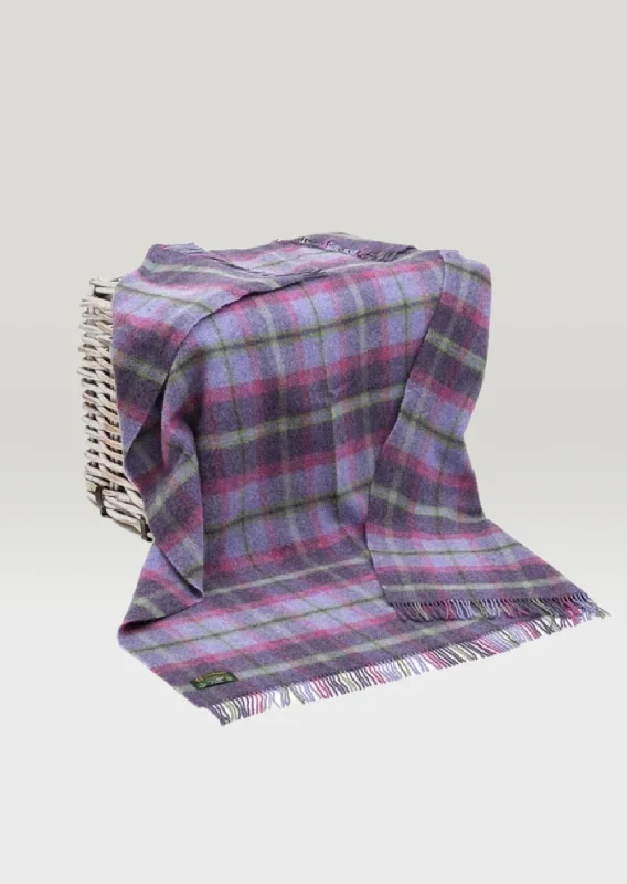 John Hanly Purple Pink and Green Tartan Blanket