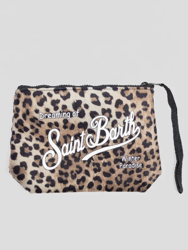 Pochette Animalier in Neoprene Beige