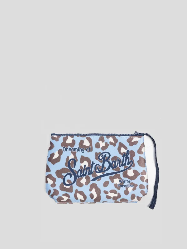 Pochette in Neoprene Animalier Blu