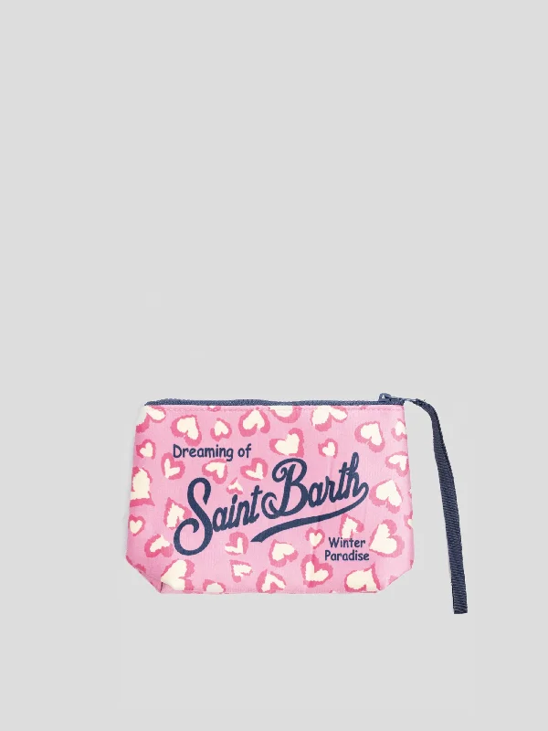 Pochette in Neoprene con Cuori Rosa