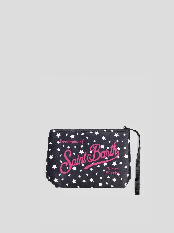 Pochette in Neoprene con Stelle Nero