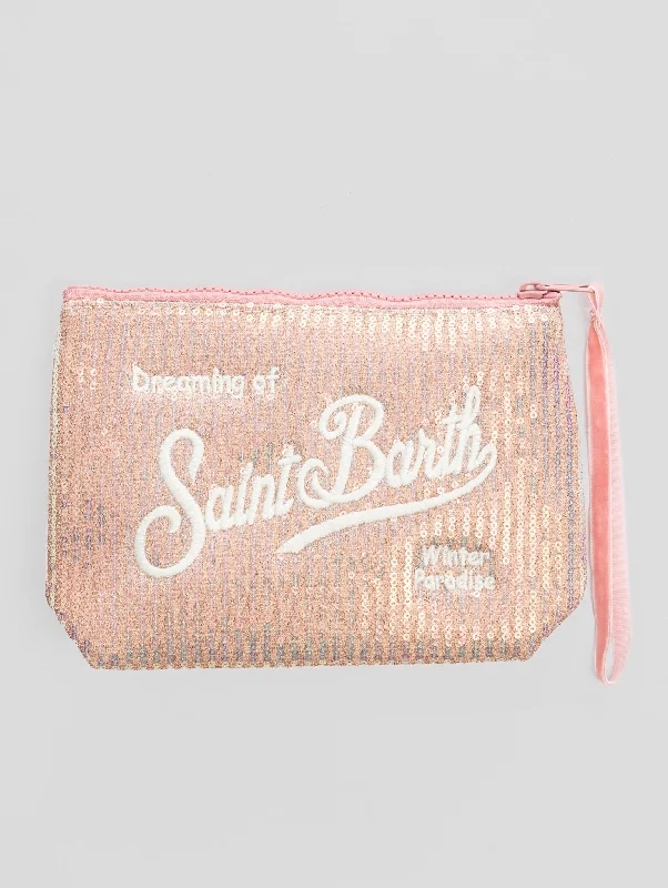 Pochette in Paillettes Rosa