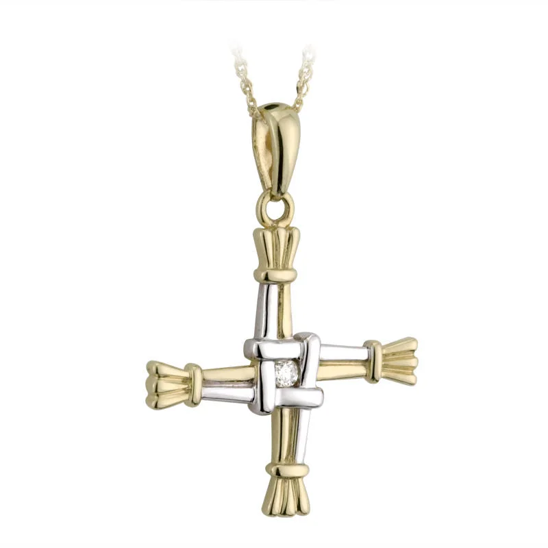 14k Gold Diamond St Brigid's Cross