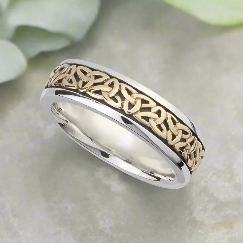 Ladies Silver & Gold Trinity Knot Ring