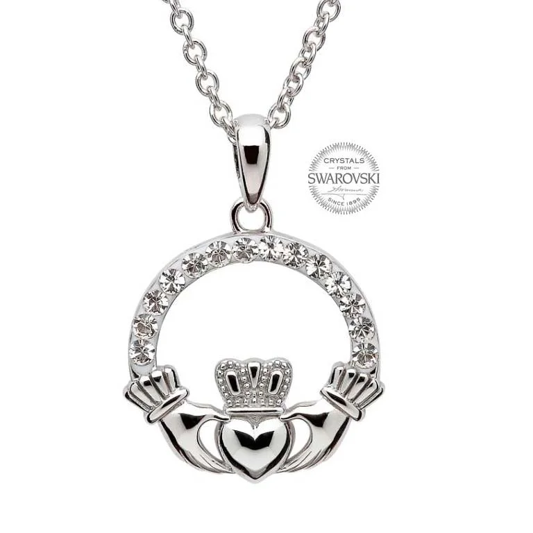 Swarovski Crystal Claddagh Necklace