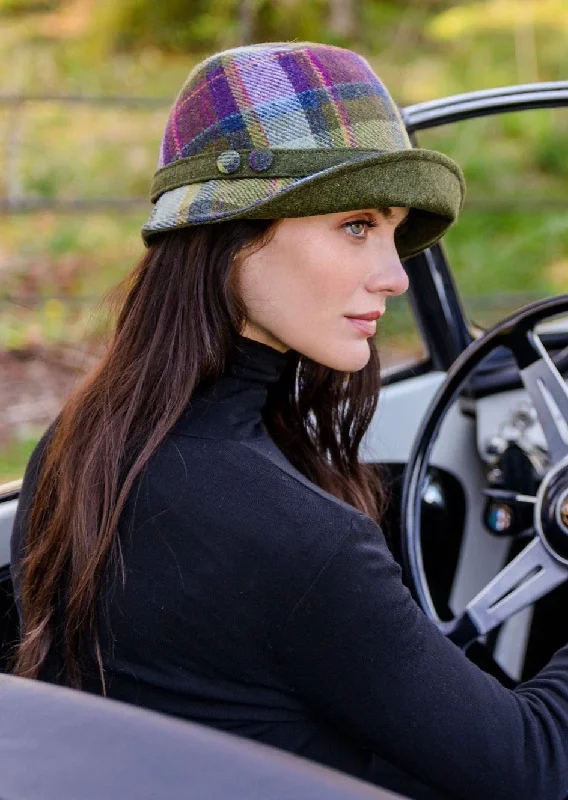 Mucros Women's Clodagh Hat | Green Purple Check