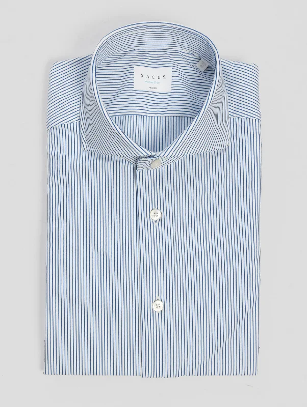 Camicia in Jersey Active Shirt a Righe Bianco/Blu